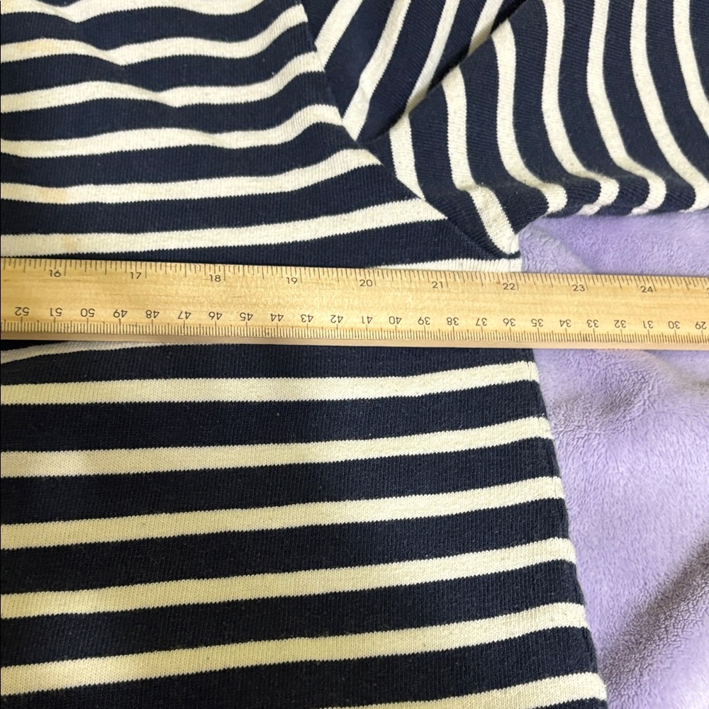 Saint James Navy and White Striped Long Sleeve Tee - Picture 6 of 10
